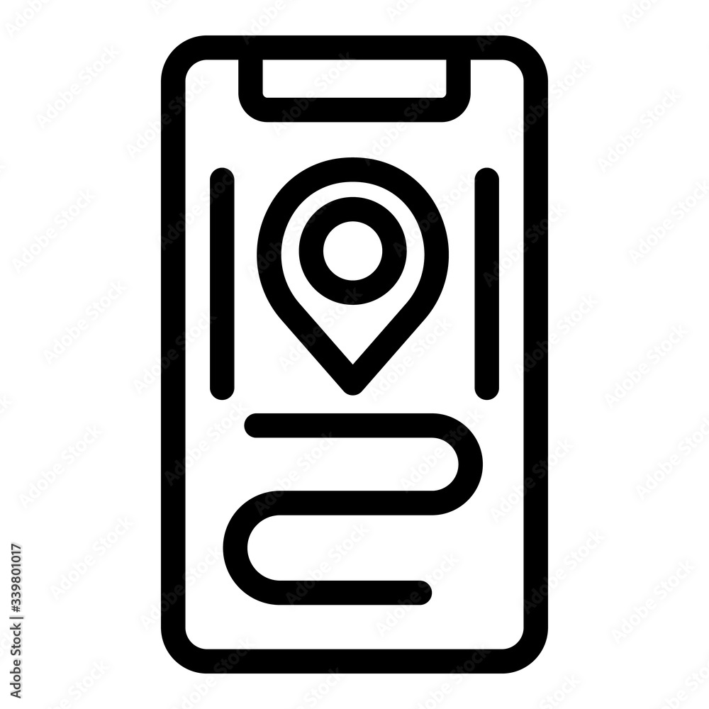 Poster pinned location icon. outline pinned location vector icon for web design isolated on white backgroun