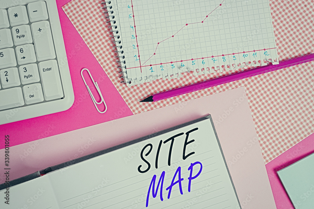 Poster conceptual hand writing showing site map. concept meaning designed to help both users and search eng