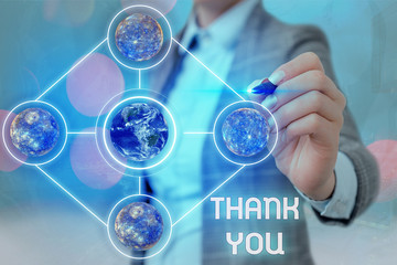 Word writing text Thank You. Business photo showcasing replaying on something good or greetings...