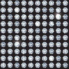 Beautiful rich seamless pattern of rhinestones and diamond with sparkles on dark background. VIP glamorous seamless. Vector illustration. EPS 10 - obrazy, fototapety, plakaty