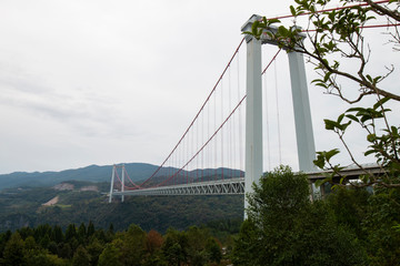 横跨2岸的铁索桥