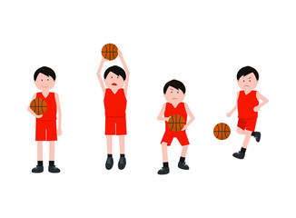 basketball, boy, man, set, sports