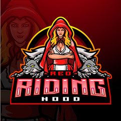 Red riding hood esport mascot logo design . for electronic sport gaming logo.  © REYYARTS