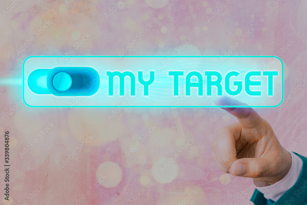 Poster conceptual hand writing showing my target. concept meaning something or someone that you are trying 