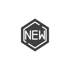 New price sticker vector icon. filled flat sign for mobile concept and web design. New price badge glyph icon. Symbol, logo illustration. Vector graphics