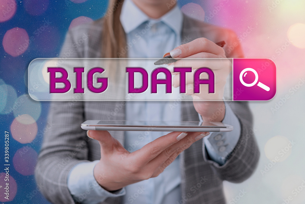 Poster text sign showing big data. business photo text sets that so complex that traditional software cant 