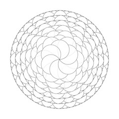 white mandala template for coloring. circle form shape