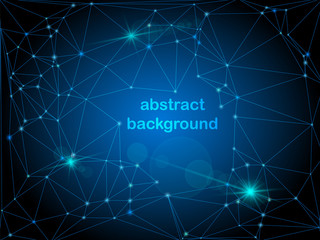 abstract blue background with connected dots and lines. global network concept