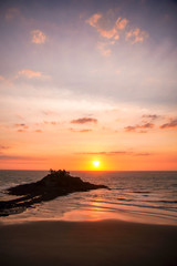 Obraz premium Beautiful sunset in Hon Ba - Vung Tau, Viet Nam, Nghinh Phong cape, it is between Bai Truoc and Bai Sau