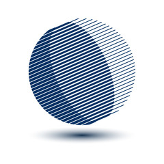 halftone lines in circle shape like globe icon