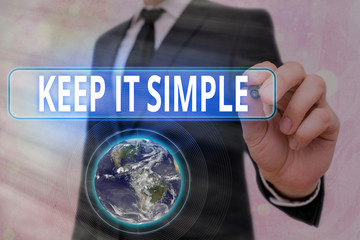 Word writing text Keep It Simple. Business photo showcasing ask something easy understand not go...
