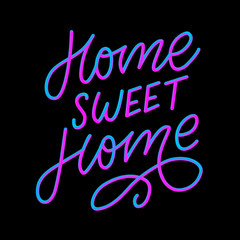'home sweet home' hand lettering, quarantine pandemic letter text words calligraphy vector illustration slogan