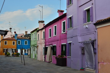 Fototapeta na wymiar colorful houses in Burano Venice Italy