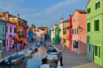 colorful houses in Burano Venice Italy