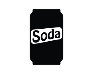 Soda can silhouette icon logo.