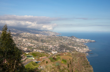 Fototapeta premium View down from Cabo Girao on Madeira Island, Portugal, the highest cliff in Europe