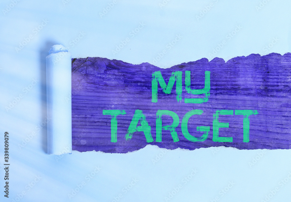 Poster handwriting text my target. conceptual photo something or someone that you are trying to do or achie