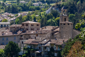 Top view of the historic center of Annot, France