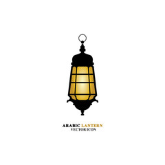 Fototapeta premium Arabian lantern for ramadan icon flat style. Isolated on white background. illustration.