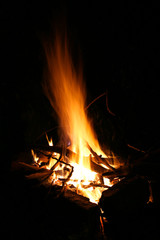 Fire flames collection isolated on black background