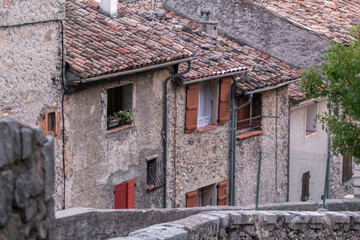Fototapeta na wymiar Houses in the historic center of Entrevaux, France