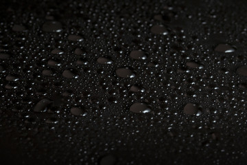 Water drops on black background