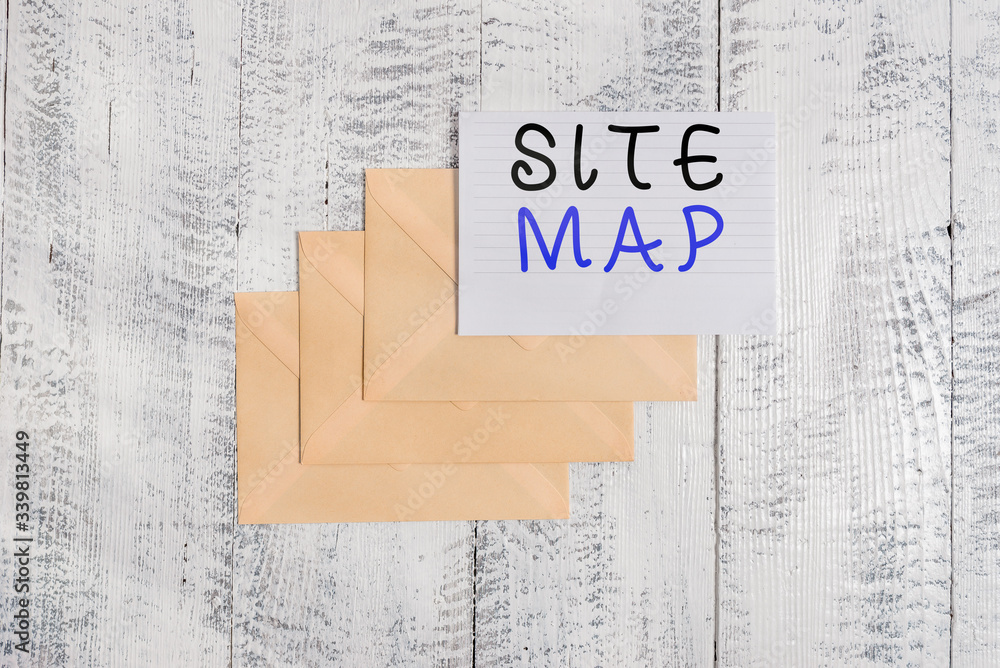 Poster handwriting text site map. conceptual photo designed to help both users and search engines navigate 