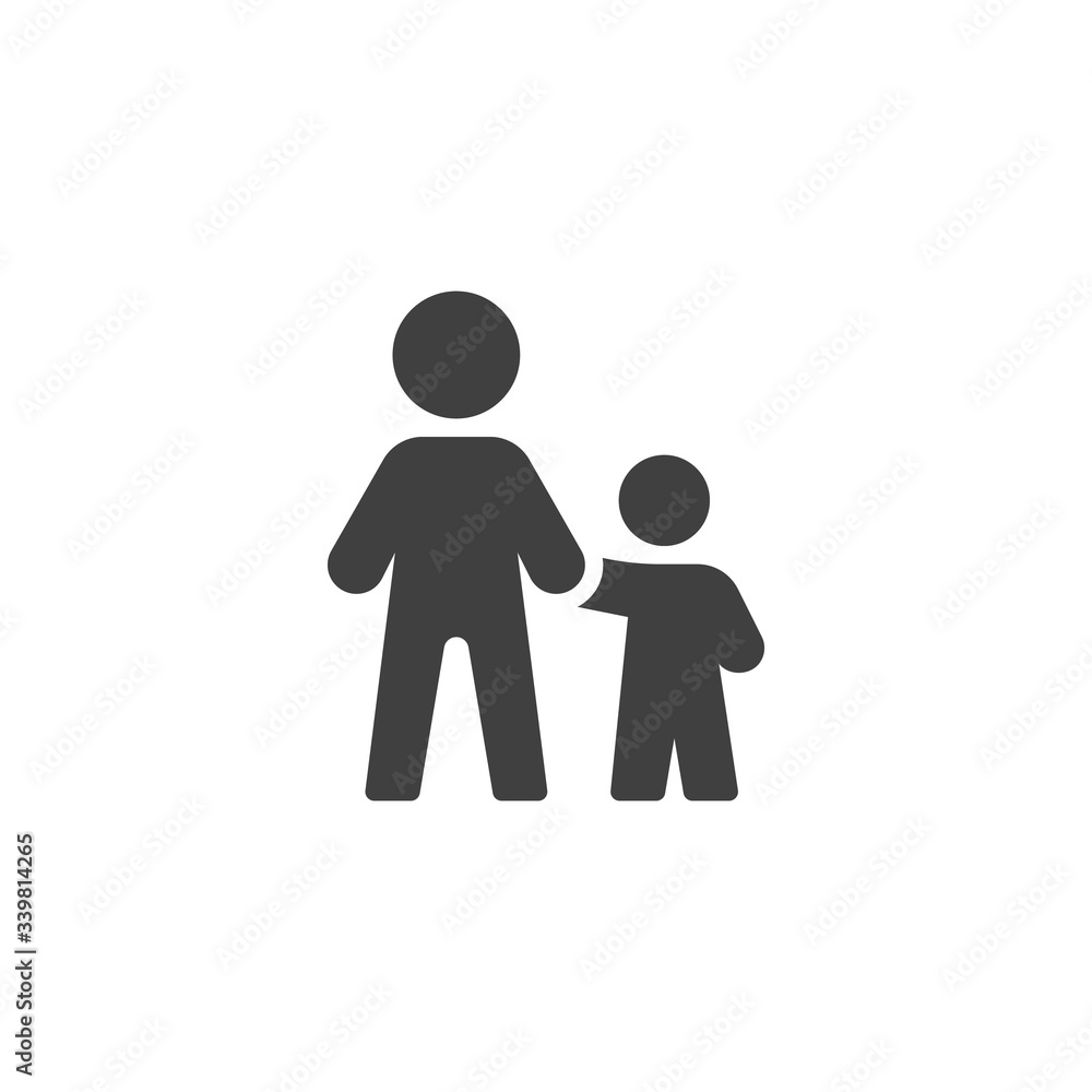 Poster man and child vector icon. filled flat sign for mobile concept and web design. dad with son glyph ic