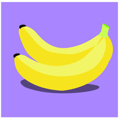 Vector Banana illustration on a purple background