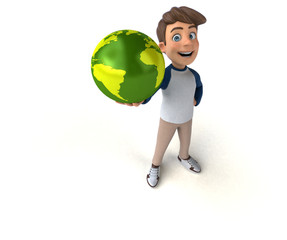 3D cartoon character fun teenager