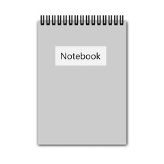 Blank realistic spiral notepad, notebook isolated on white background. Vector illustration.