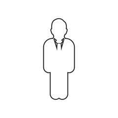 Standing Businessman Line Icon. Editable Vector EPS Symbol Illustration.