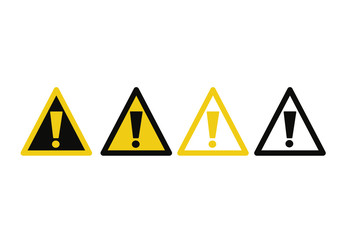 Exclamation marks. Caution, danger and warning signs. Simple vector illustration.