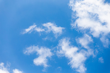 Niebieskie niebo z białymi chmurami  - obrazy, fototapety, plakaty