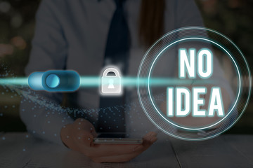Writing note showing No Idea. Business concept for Indicates that the speaker is completely ambivalent about something