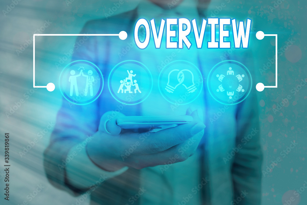 Poster conceptual hand writing showing overview. concept meaning the general review or summary of subject p