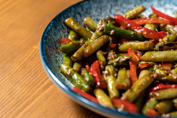 Asian Traditional Food Asparagus with Garlic Sauce