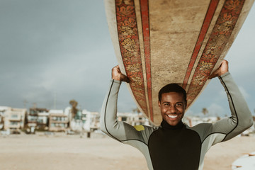 Surfboard on the head