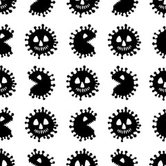 Seamless medicine pattern isolated on white background Design concept for Medical information poster against Corona virus epidemic. Covid-19