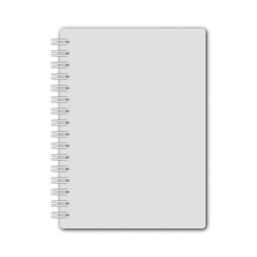 Realistic template notebook. Blank cover design. School business diary. Vector illustration.