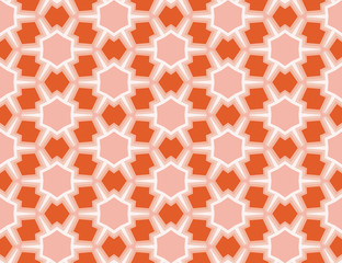 Seamless geometric pattern with stars. raster repeating texture of Lush Lava orange stars. Best for carpet, greeting card, textile, cloth, banner or Wrapping Paper