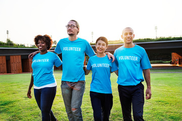 Happy volunteers