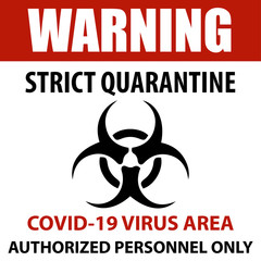 Coronavirus quarantine sign.