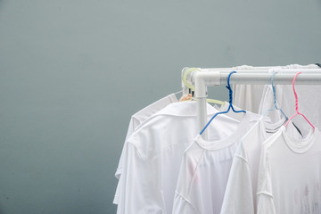 White Clothes drying on a clothesline 