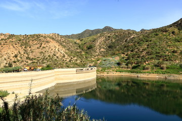 Fototapeta na wymiar Dam near Vallehermoso on La Gomera Island, Canary Islands, Spain.