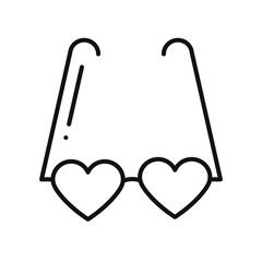 Glasses. Heart shape spectacles icon. Happy Valentine day sign and symbol. Love, couple, relationship, holiday, romantic amour theme.