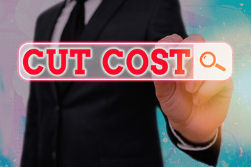 Word writing text Cut Cost. Business photo showcasing Measures implemented to reduced expenses and...