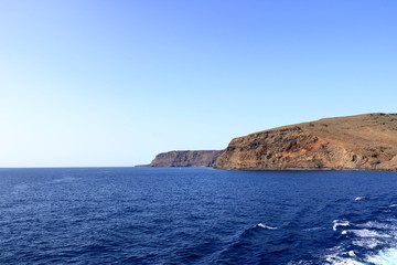 Fototapeta na wymiar View to the coastline of la Gomera from the ferry