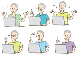 パソコン　喜ぶ　シニア男性　私服　セット