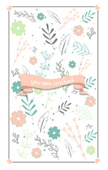 Minimal Romantic Wedding Invitation Card with Floral Design